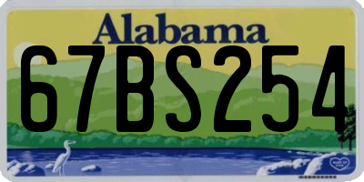 AL license plate 67BS254