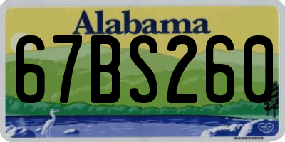 AL license plate 67BS260