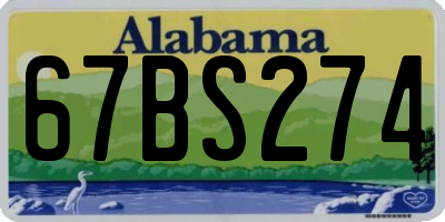 AL license plate 67BS274