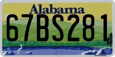 AL license plate 67BS281