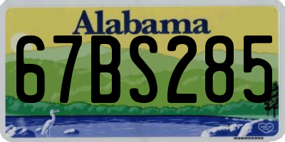 AL license plate 67BS285