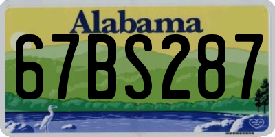AL license plate 67BS287