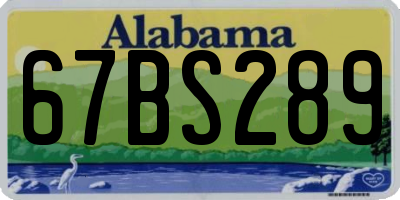 AL license plate 67BS289