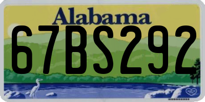 AL license plate 67BS292