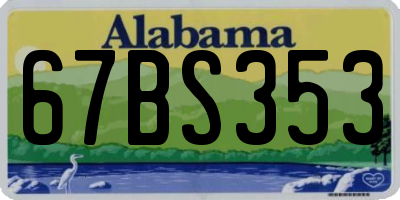 AL license plate 67BS353