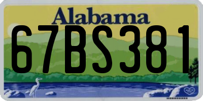 AL license plate 67BS381