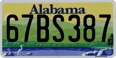 AL license plate 67BS387