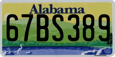 AL license plate 67BS389