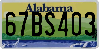 AL license plate 67BS403