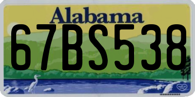 AL license plate 67BS538