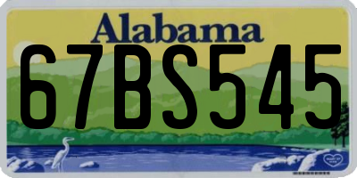 AL license plate 67BS545