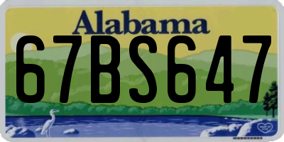 AL license plate 67BS647