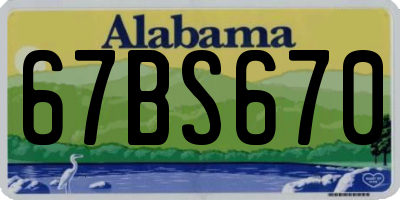 AL license plate 67BS670