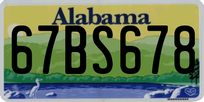 AL license plate 67BS678