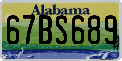 AL license plate 67BS689