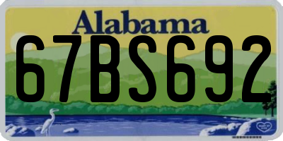 AL license plate 67BS692