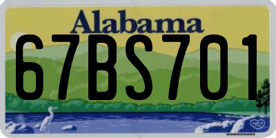 AL license plate 67BS701