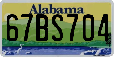 AL license plate 67BS704