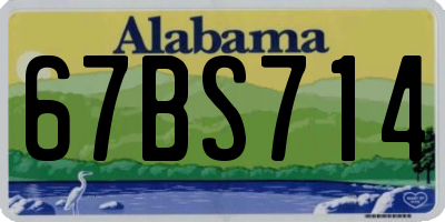AL license plate 67BS714