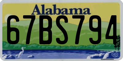 AL license plate 67BS794