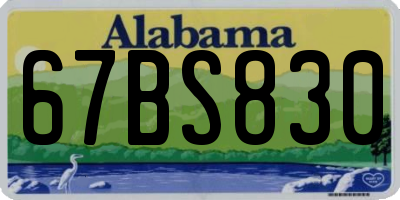 AL license plate 67BS830