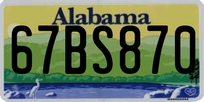 AL license plate 67BS870