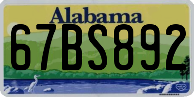 AL license plate 67BS892