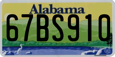 AL license plate 67BS910