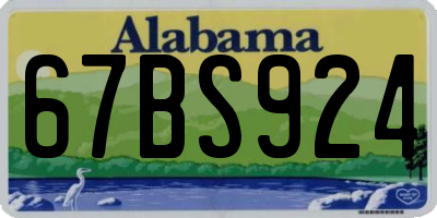 AL license plate 67BS924