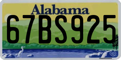 AL license plate 67BS925