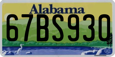 AL license plate 67BS930