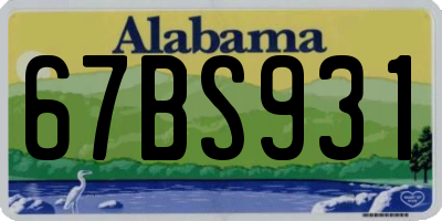 AL license plate 67BS931