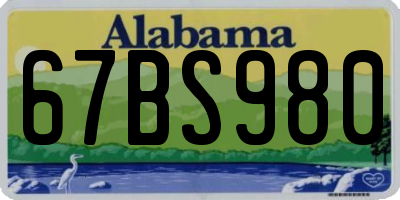 AL license plate 67BS980