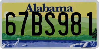 AL license plate 67BS981