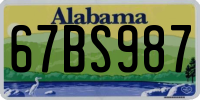 AL license plate 67BS987