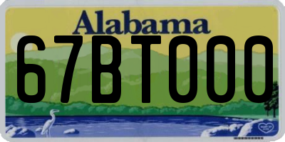 AL license plate 67BT000