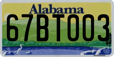 AL license plate 67BT003