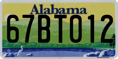 AL license plate 67BT012