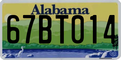 AL license plate 67BT014