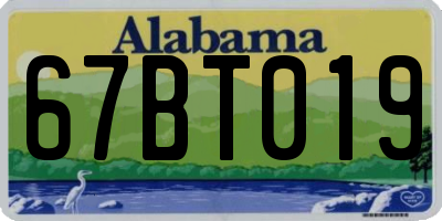 AL license plate 67BT019