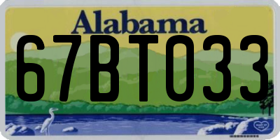 AL license plate 67BT033