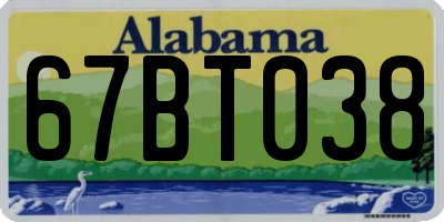 AL license plate 67BT038