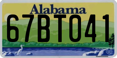 AL license plate 67BT041