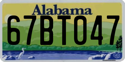 AL license plate 67BT047