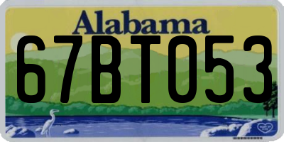 AL license plate 67BT053