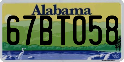 AL license plate 67BT058