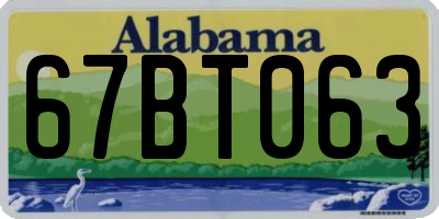 AL license plate 67BT063