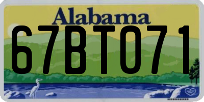 AL license plate 67BT071
