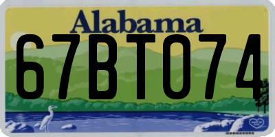 AL license plate 67BT074