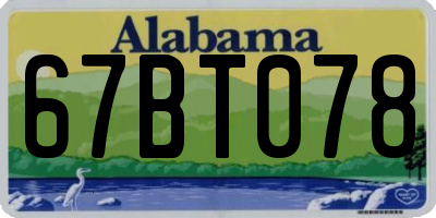 AL license plate 67BT078